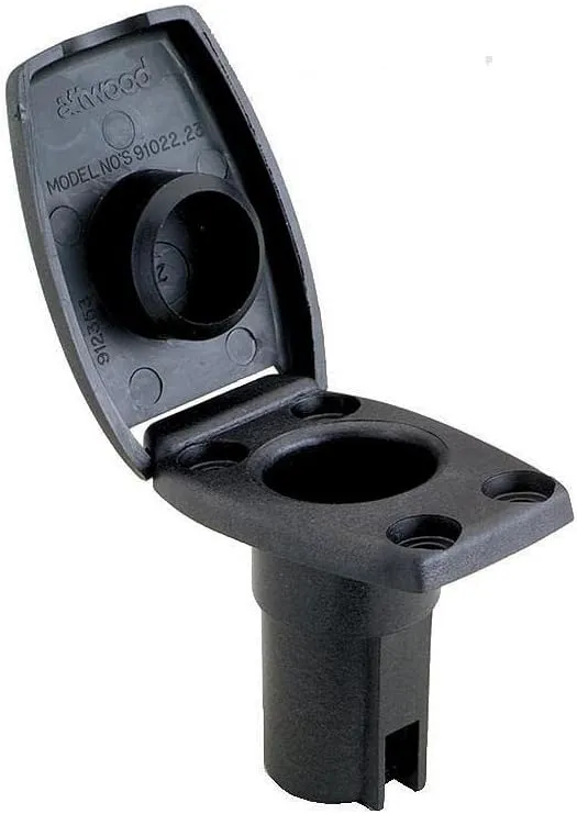 attwood 91022-7 Oval 2-Pin Base for Angled Pole Light,Black