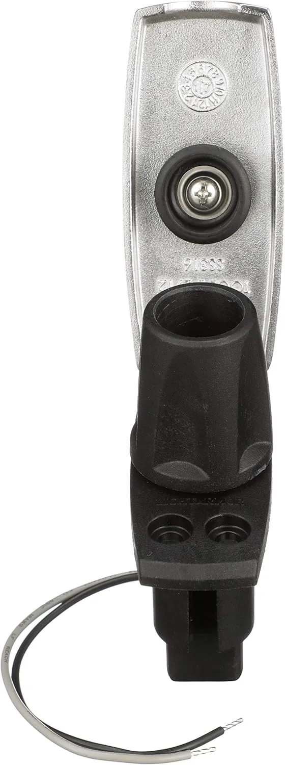 Attwood 910V2SS-7 LightArmor™ 910V Series Rectangle Plug-in Light Base — for All-Around Pole Light, 2-Pin, Black Stainless Cover
