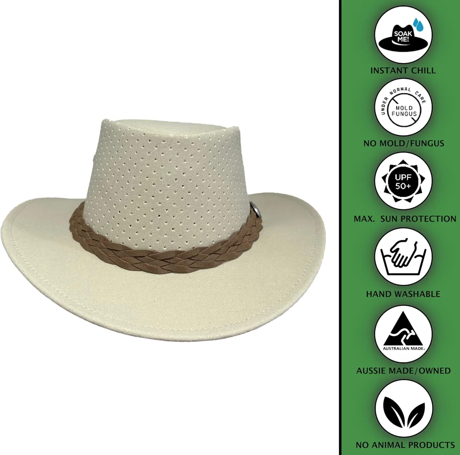 Aussie Chiller Bushie Golf Hat - Instant Cooling Headwear | 50  UPF Sun Protection - Designed for Men & Women.
