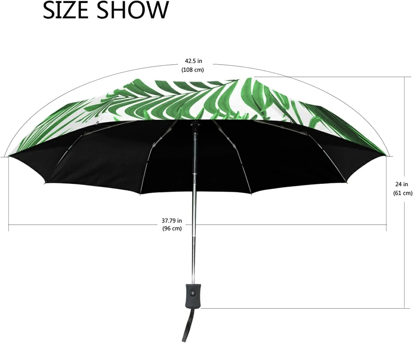 Automatic Folding Umbrella, Portable Strong Travel Rain Umbrella, Auto Open/Close Lightweight Compact Sun Anti-UV Parasol