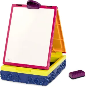 B. toys- Take It Easel- Creative Portable Table Top Easel- Chalkboard & Whiteboard – Drawing Toys for Toddlers, Kids- 2 Years  