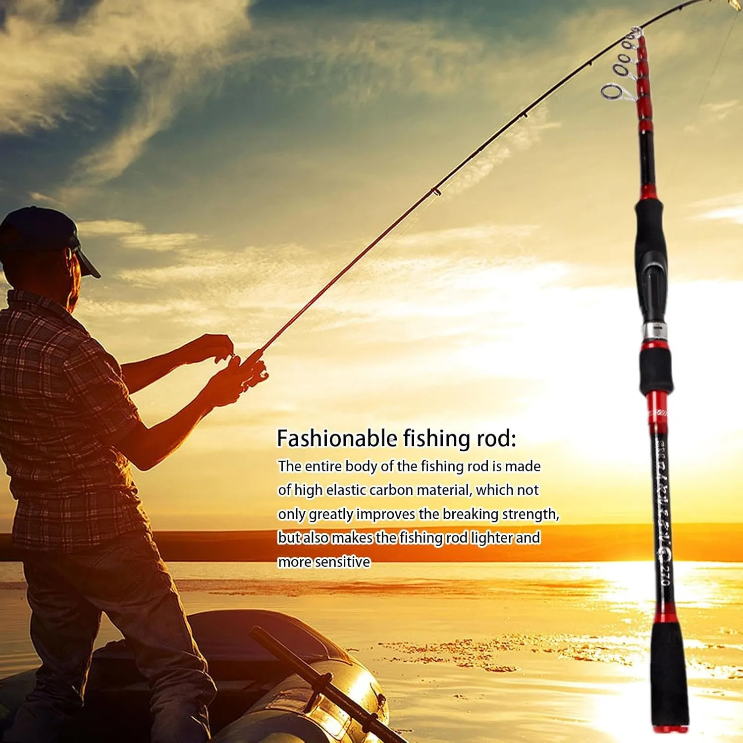 Backpacking Fishing Rod, Telescopic Fishing Rod | Cast And Telescopic Fishing Rods,Adjustable Short Section Portable Fishing Rod for Freshwater