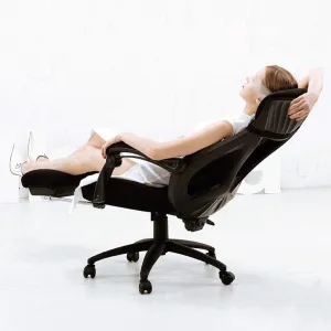 Backrest E-Sports Chair Ergonomic with Footrest Mesh Breathable Office Chair Simple Style Computer Desk Chair (Color : White)