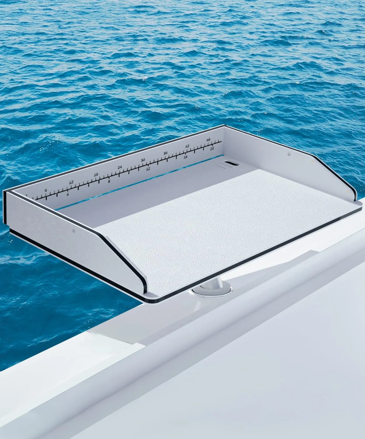 Bait Cutting Board Boat Table Bait Cutting Boards for Rod Holder Mount Bait Fillet Table for Fish Cleaning Station Boat Drink Bar and Grill Platform Marine Accessories Fishing Gifts (Black)