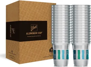 Ball Aluminum Cup Recyclable Party Cups, Everyday Logo, 16oz. Cup, 30 Cups Per Pack