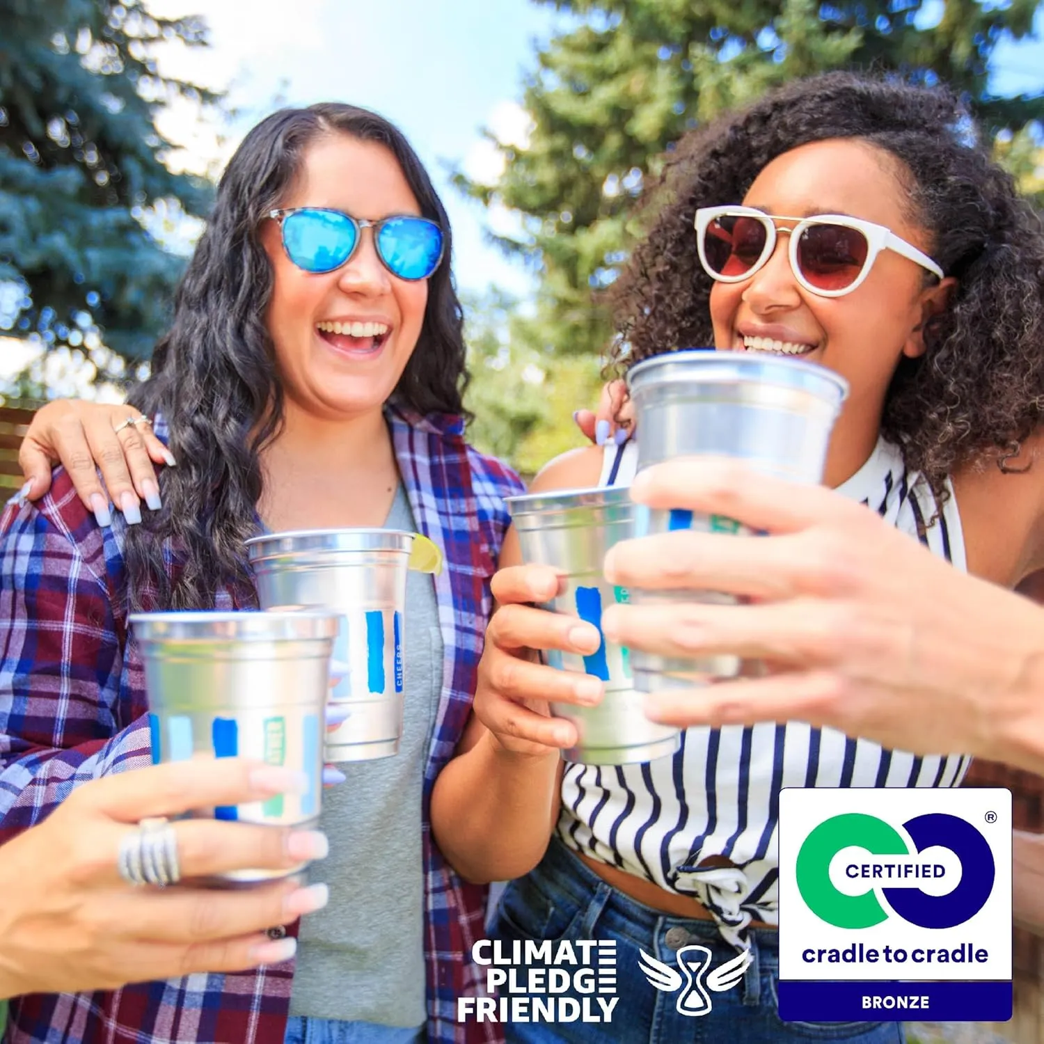 Ball Aluminum Cup Recyclable Party Cups, Everyday Logo, 16oz. Cup, 30 Cups Per Pack