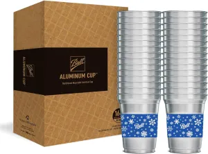 Ball Aluminum Cup Recyclable Party Cups, Winter Seasonal Design, 16oz. Cup, 30 Cups Per Pack