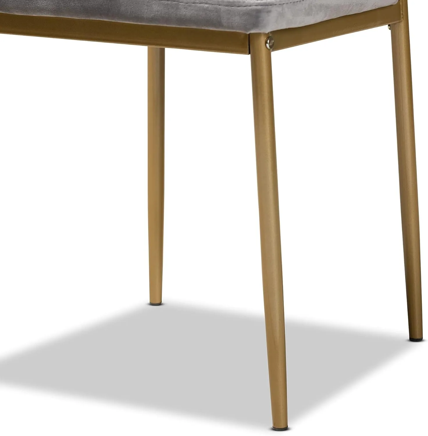 Baxton Studio Blaise Modern and Contemporary Brown Faux Leather Upholstered Dining Chair, Grey