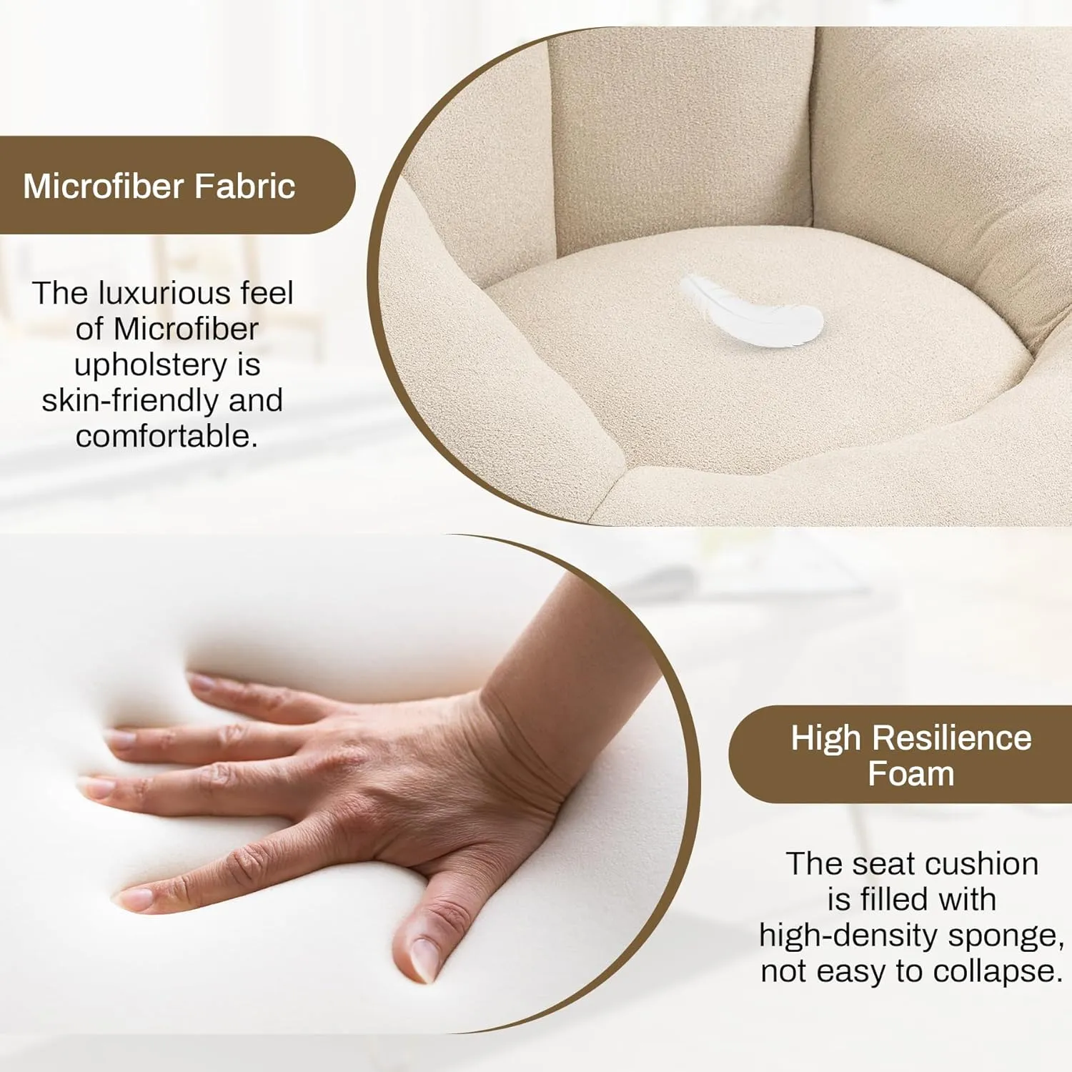 Bean Bag Sofa Chair with Ottoman, Comfy Microfiber Large Lazy Sofa with Footstool, Oversized Upholstered Fluffy Beanbag Chair with Memory Foam Filler for Living Room, Bedroom, Beige