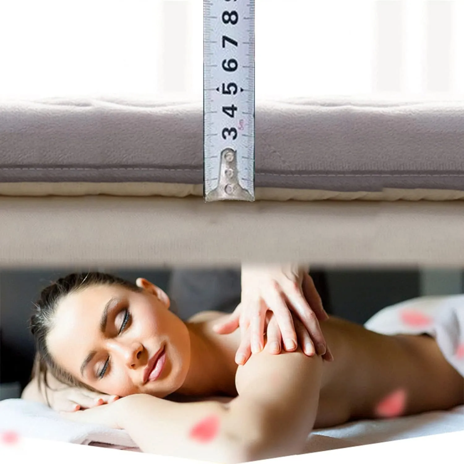 Beauty Bed Mattress Topper with Elastic Bands Square Head Massage Table Mattress Protector Spa Bed High Density Sponge Mattress Pad Lash Bed Cushion with Breathing Hole,Camel 4.5cm,70x190cm