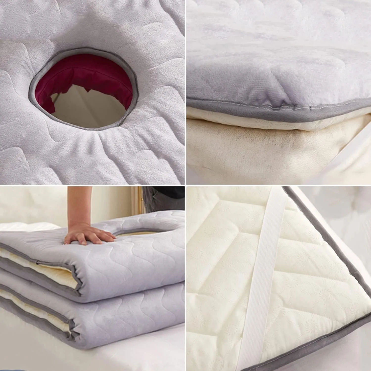Beauty Bed Mattress Topper with Elastic Bands Square Head Massage Table Mattress Protector Spa Bed High Density Sponge Mattress Pad Lash Bed Cushion with Breathing Hole,Camel 4.5cm,70x190cm