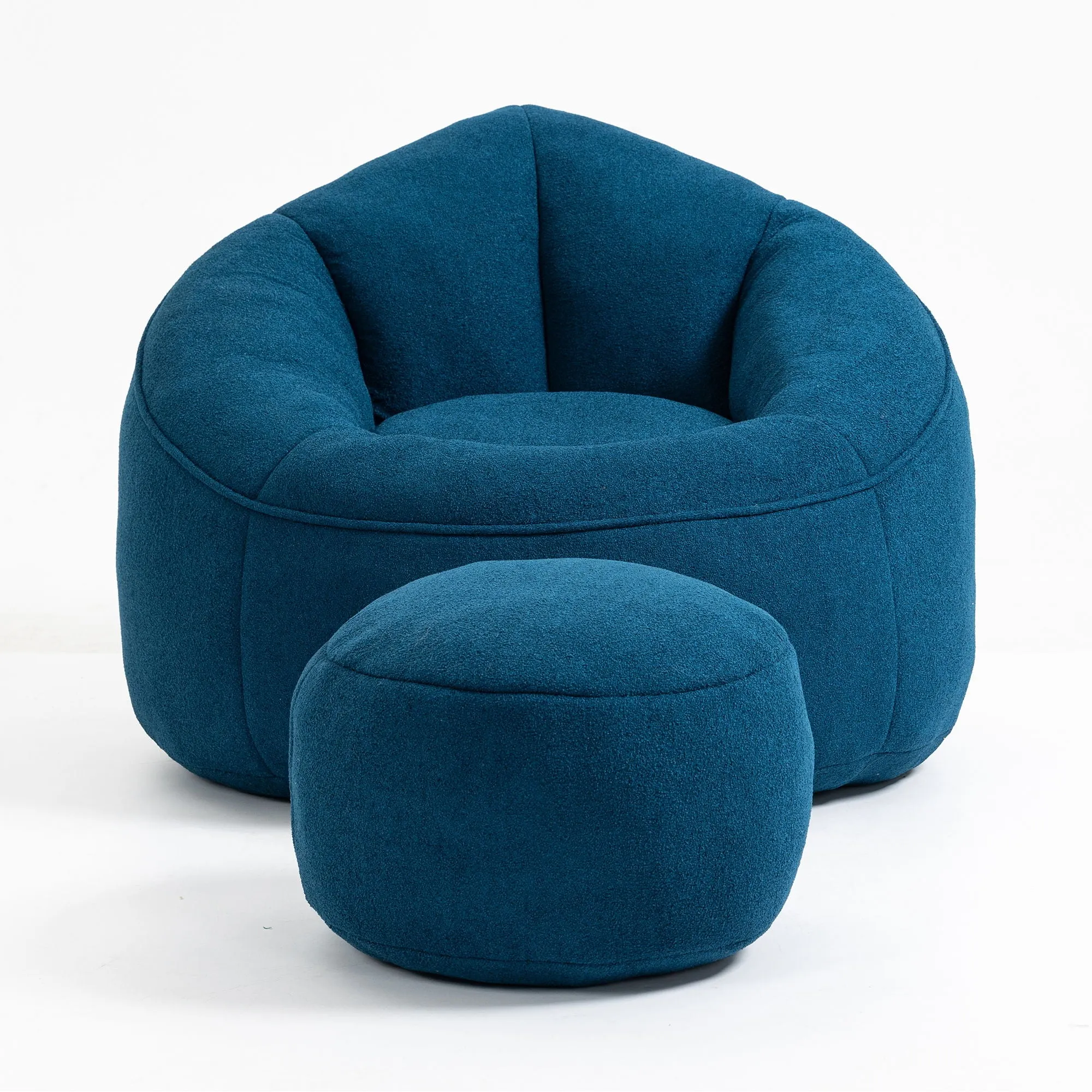 Bedding Bean Bag Sofa Chair High Pressure Foam Bean Bag Chair Adult Material With Padded Foam Padding Compressed Bean Bag With Footrest