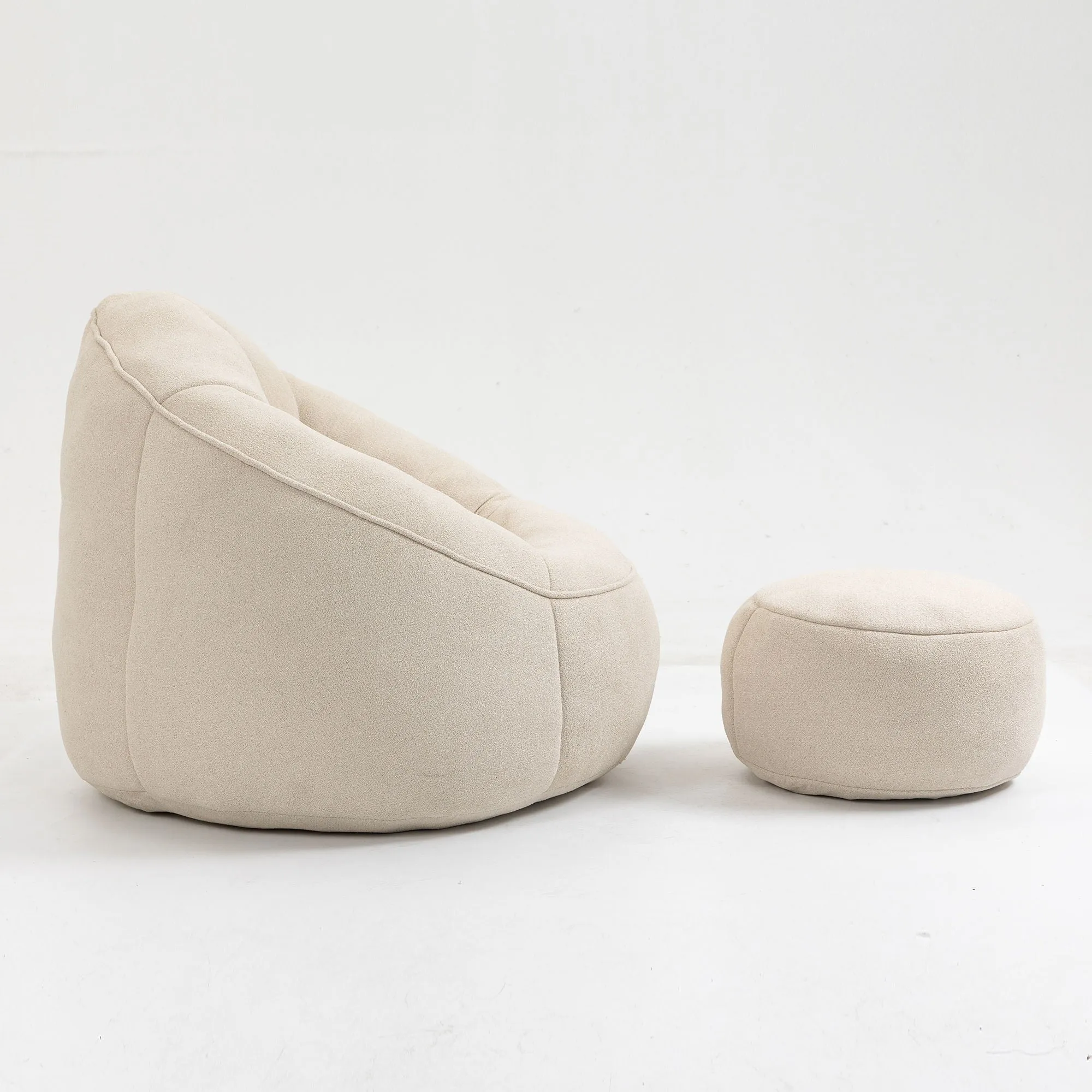 Bedding Bean Bag Sofa Chair High Pressure Foam Bean Bag Chair Adult Material With Padded Foam Padding Compressed Bean Bag With Footrest