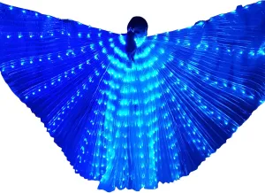Belly Dance Wings, Kids LED Glow Light Up Isis Wings with Telescopic Flexible Stick for Stage Festival and Party,57.08 in