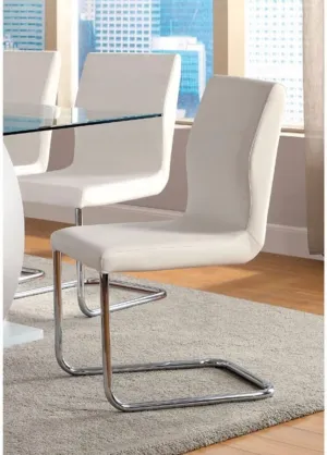 Benzara BM131344 Lodia I Contemporary Side Chair with PU, White