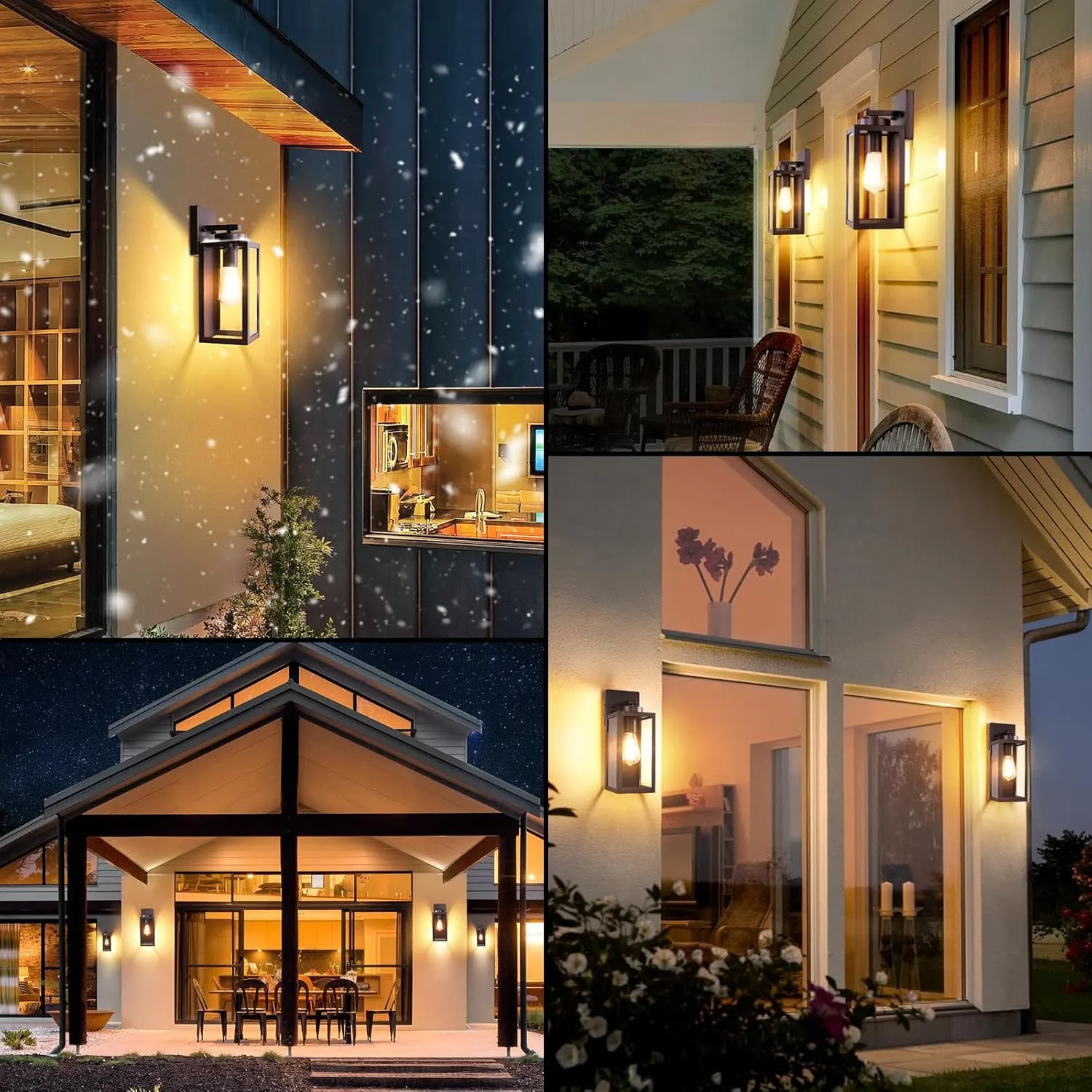 BesLowe Outdoor Wall Light Fixtures, Exterior Waterproof Wall Lanterns, Brown Porch Sconces Wall Mounted Lighting with E26 Sockets & Glass Shades, Modern Wall Lamps for Patio Front Door Entryway