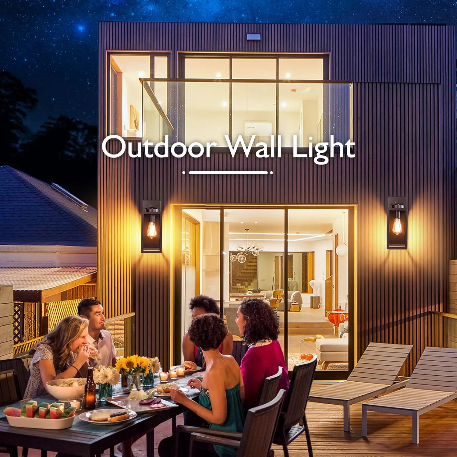 BesLowe Outdoor Wall Light Fixtures, Exterior Waterproof Wall Lanterns, Brown Porch Sconces Wall Mounted Lighting with E26 Sockets & Glass Shades, Modern Wall Lamps for Patio Front Door Entryway