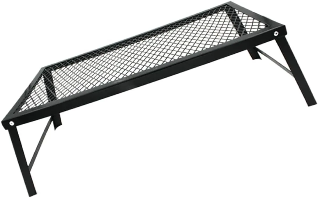 BESPORTBLE Folding Camp Table Sturdy Iron Outdoor Grill Table Mesh for Camping Portable Picnic Desk