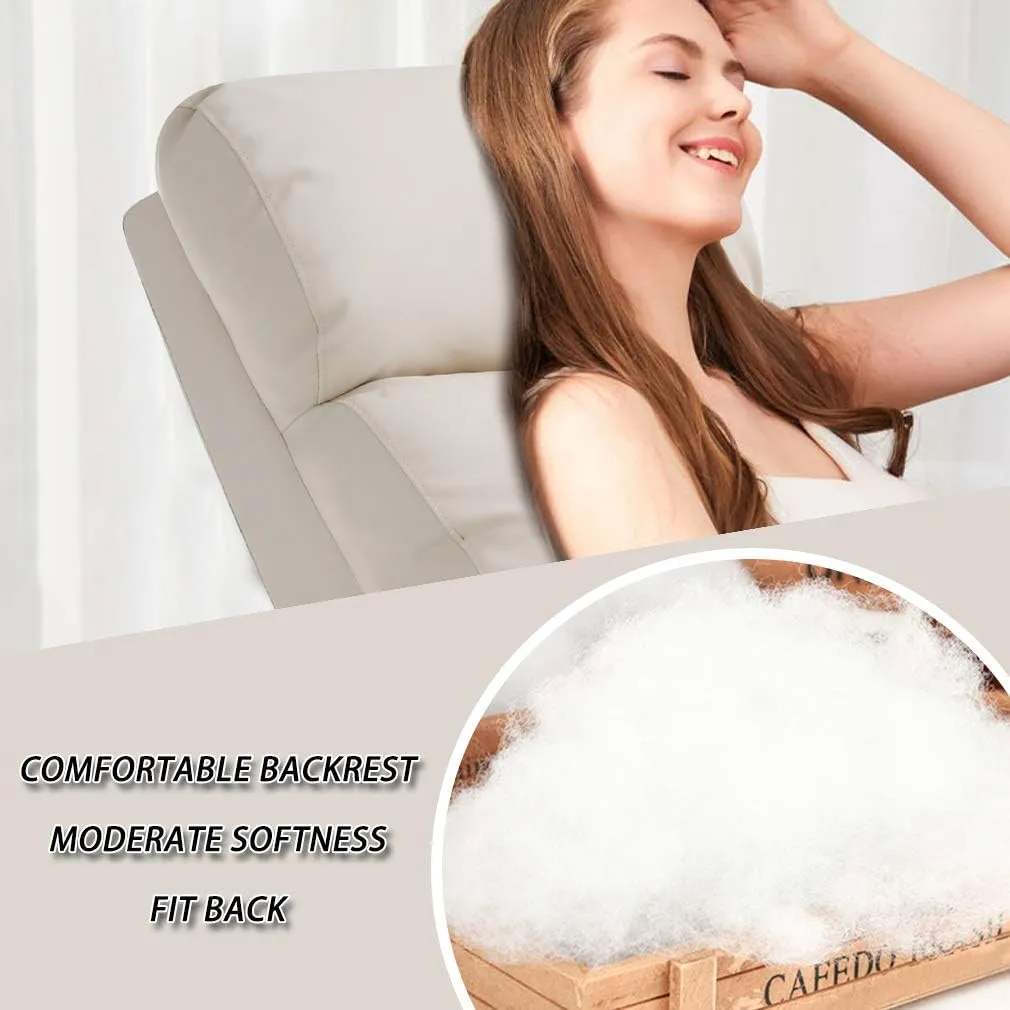BestMassage Recliner Chair for Living Room Modern Wingback Sofa Home Theater Seating Push Back Reclining Chair with Lumbar Support (with Massage, PU Beige)