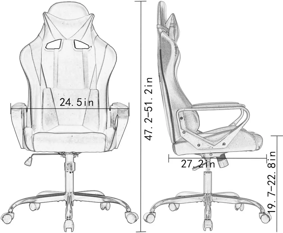 BestOffice Computer Executive Desk Office Chair with Lumbar Support Headrest For Women, Men, Red