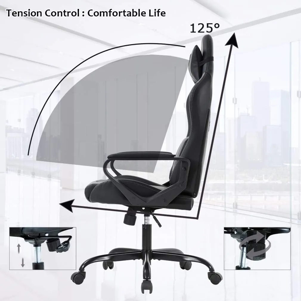 BestOffice Computer Executive Desk Office Chair with Lumbar Support Headrest For Women, Men, Red