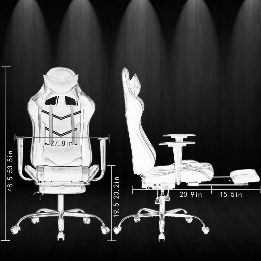BestOffice Ergonomic Gaming Chair Office Chair Reclining Swivel Desk Chair with Footrest, Lumbar Support, and Headrest for Gamers & Professionals (Blue)