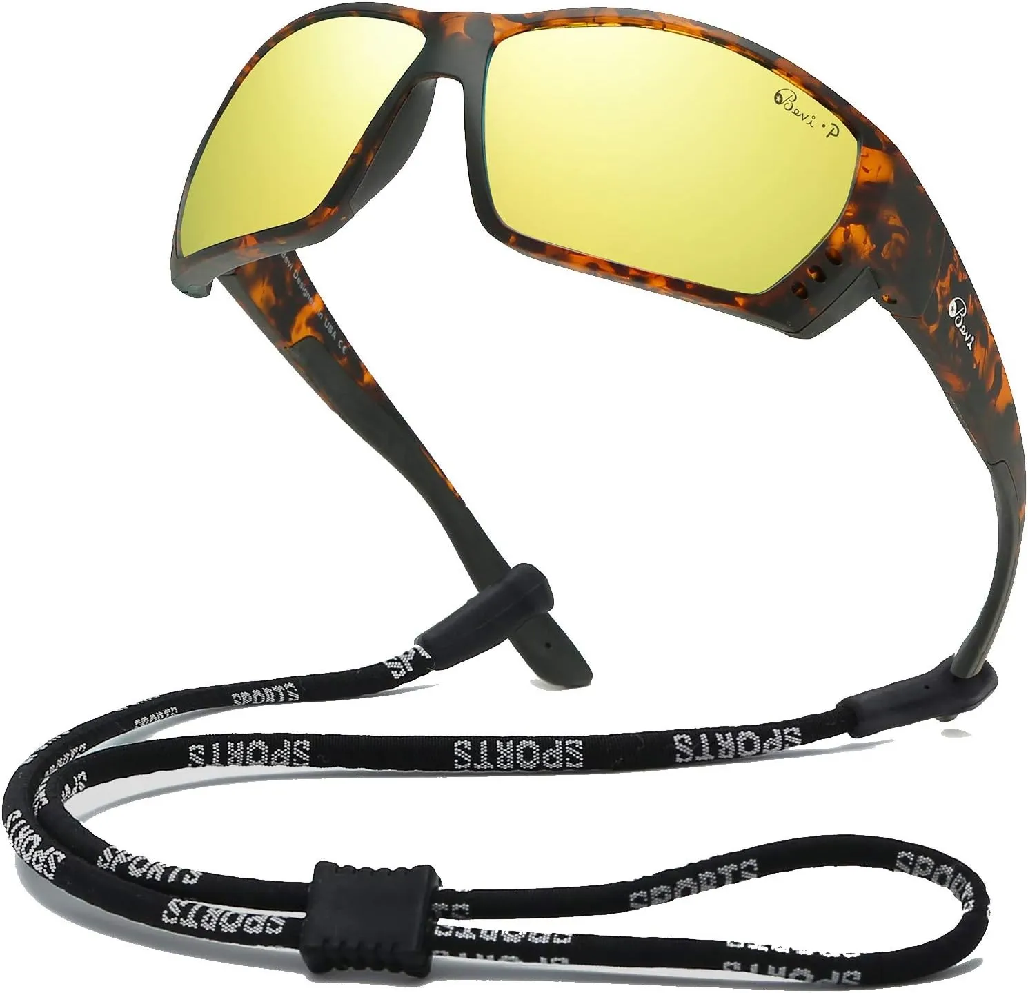 Bevi Polarized Sports Sunglasses Ultralight TR90 Frame Glasses Flexible and Durable for Men Women Sun Glasses
