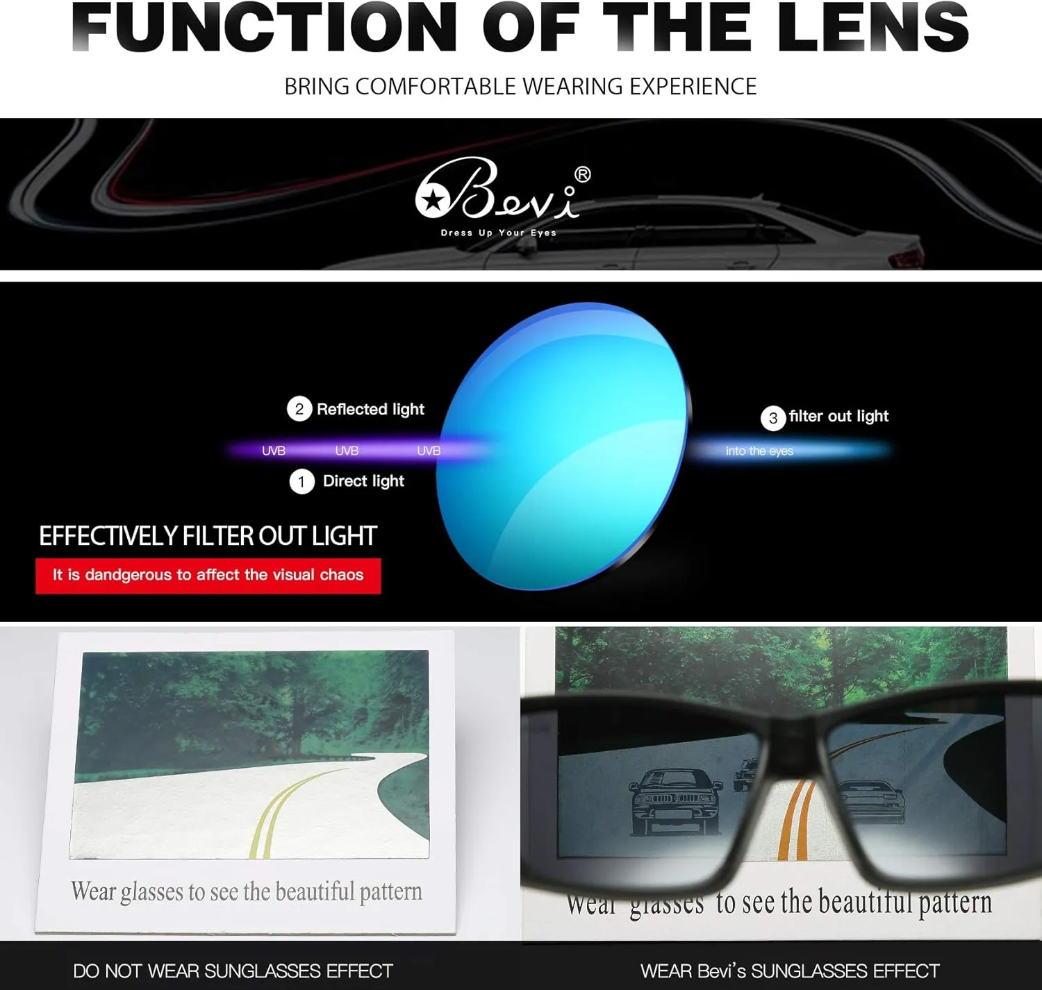 Bevi Polarized Sports Sunglasses Ultralight TR90 Frame Glasses Flexible and Durable for Men Women Sun Glasses
