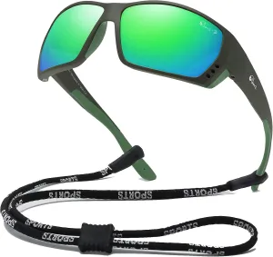 Bevi Polarized Sports Sunglasses Ultralight TR90 Frame Glasses Flexible and Durable for Men Women Sun Glasses