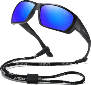 Bevi Polarized Sports Sunglasses Ultralight TR90 Frame Glasses Flexible and Durable for Men Women Sun Glasses