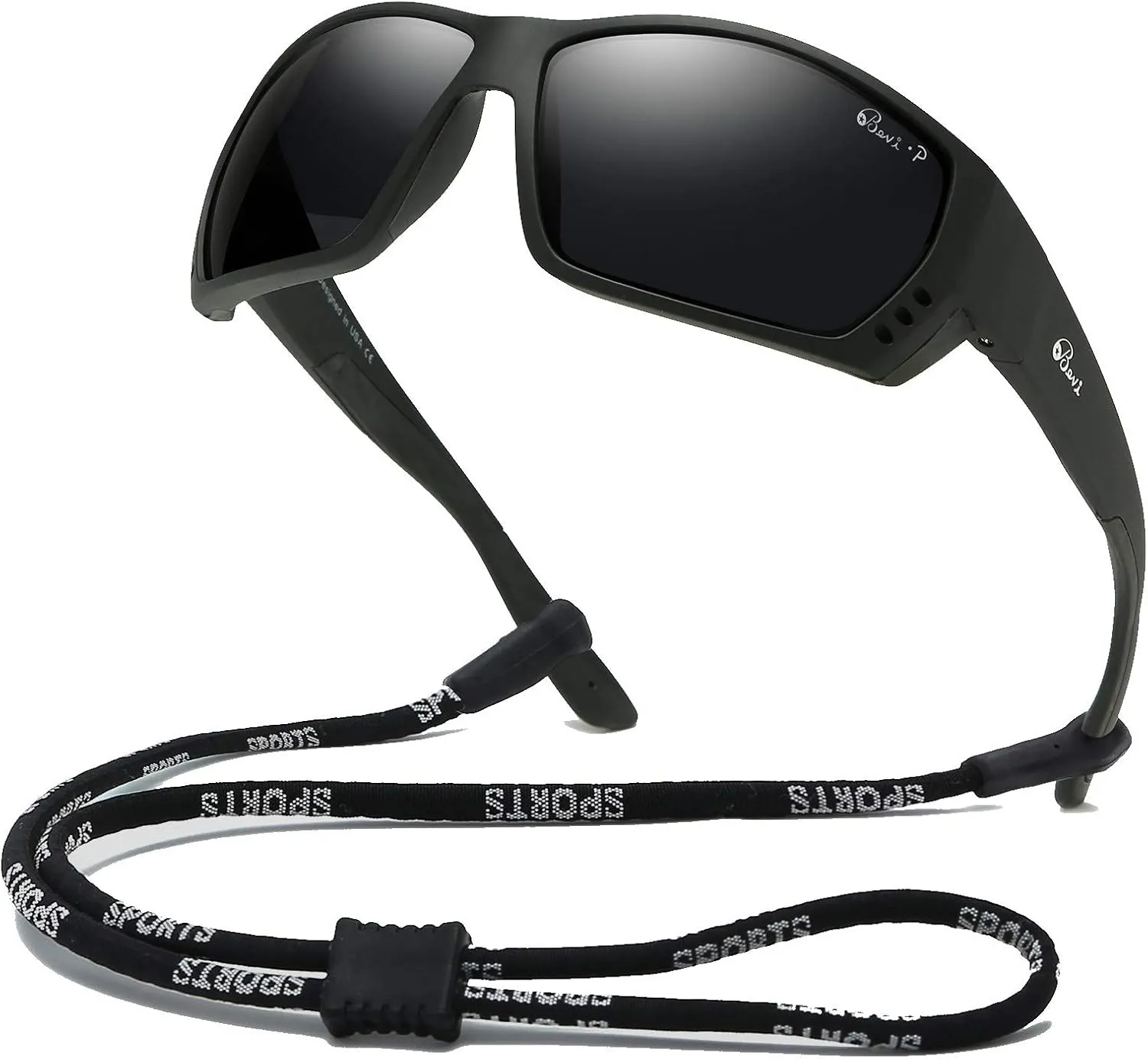 Bevi Polarized Sports Sunglasses Ultralight TR90 Frame Glasses Flexible and Durable for Men Women Sun Glasses
