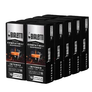 Bialetti Aluminum Nespresso Compatible Capsules - 100 count INTENSO Espresso Pods compatible with Nespresso Machines