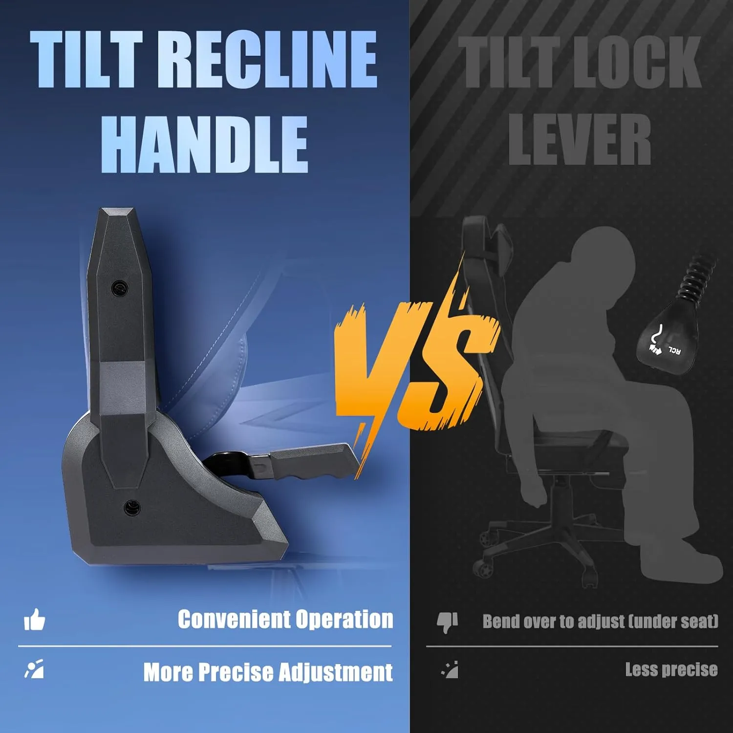 Big and Tall Gaming Chair 350lbs-Racing Computer Gamer Chair, Ergonomic Office PC Chair with Wide Seat, Reclining Back, Adjustable Armrest for Adult Teens