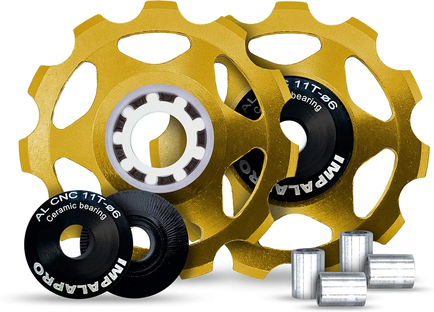 Bike Set of 2 Ceramic Jockey Wheels 11t - Derailleur Pulley - Shimano Jockey Wheels 11 Speed - Sram Pulley