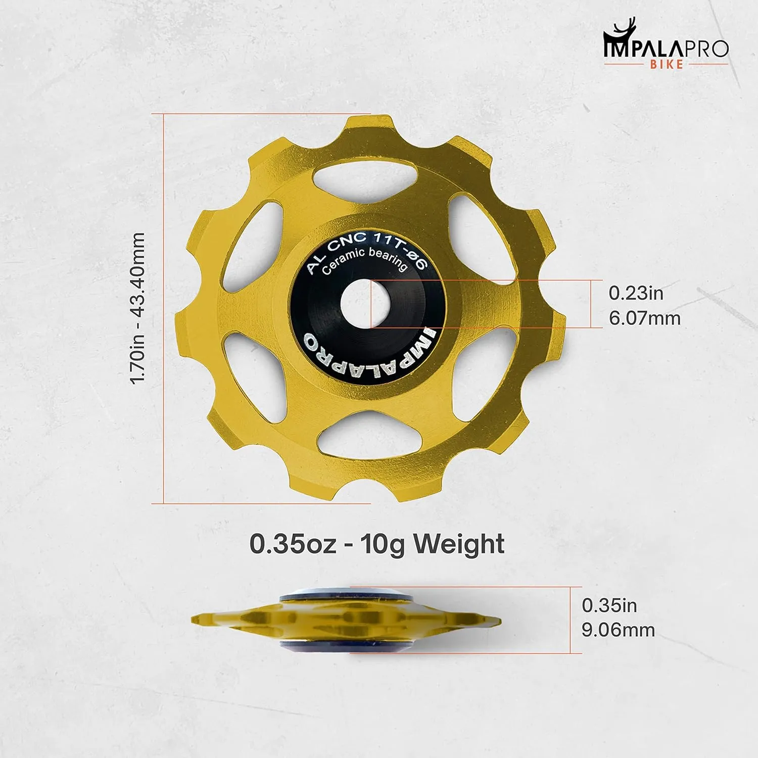 Bike Set of 2 Ceramic Jockey Wheels 11t - Derailleur Pulley - Shimano Jockey Wheels 11 Speed - Sram Pulley