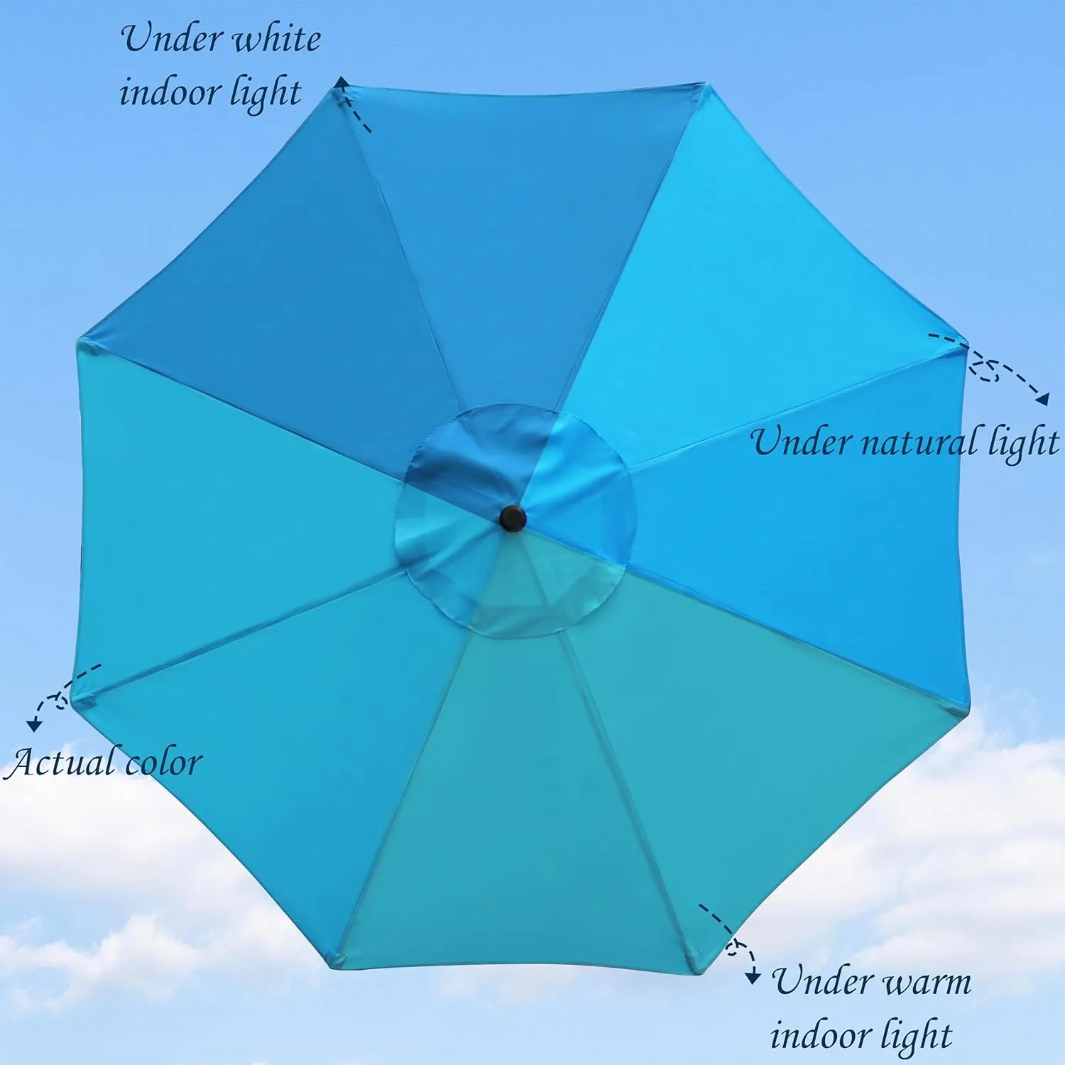 Blissun 9' Outdoor Patio Umbrella, Outdoor Table Umbrella, Yard Umbrella, Market Umbrella with 8 Sturdy Ribs, Push Button Tilt and Crank
