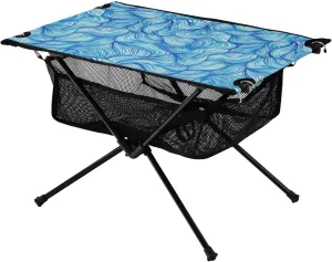 Bolaz Outdoor Folding Portable Picnic Camping Table-Blue Abstract Flower4,Storage Mesh for Camping Gear Accessories, Hiking, Mountaineering, Outdoor Travel
