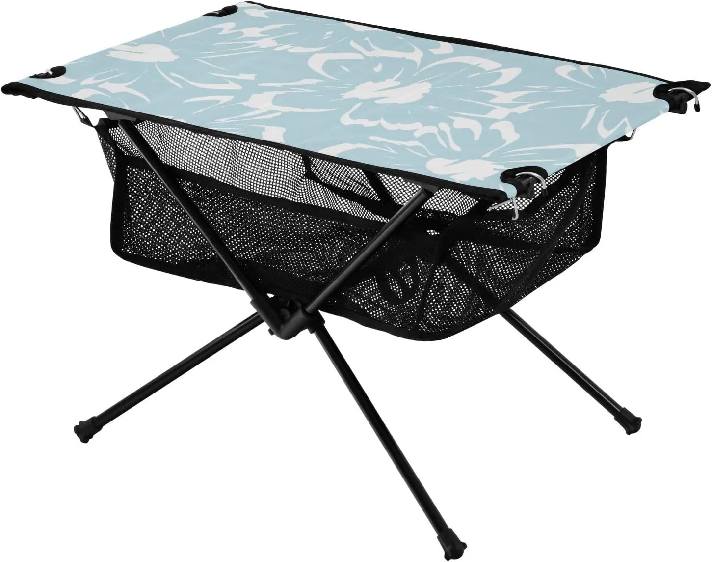 Bolaz Outdoor Folding Portable Picnic Camping Table-Blue Floral Print11,Storage Mesh for Camping Gear Accessories, Hiking, Mountaineering, Outdoor Travel