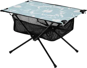 Bolaz Outdoor Folding Portable Picnic Camping Table-Blue Floral Print11,Storage Mesh for Camping Gear Accessories, Hiking, Mountaineering, Outdoor Travel