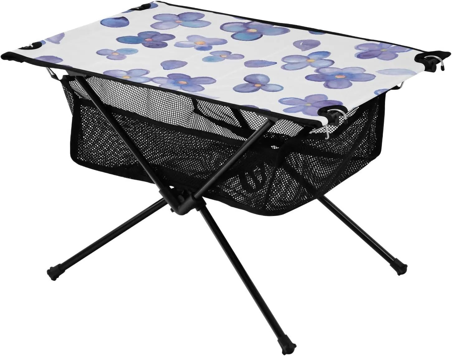 Bolaz Outdoor Folding Portable Picnic Camping Table-Blueberry Flower,Storage Mesh for Camping Gear Accessories, Hiking, Mountaineering, Outdoor Travel