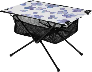 Bolaz Outdoor Folding Portable Picnic Camping Table-Blueberry Flower,Storage Mesh for Camping Gear Accessories, Hiking, Mountaineering, Outdoor Travel