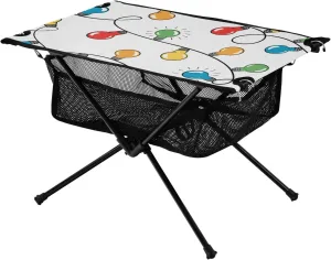 Bolaz Outdoor Folding Portable Picnic Camping Table-Colorful Illumination,Storage Mesh for Camping Gear Accessories, Hiking, Mountaineering, Outdoor Travel