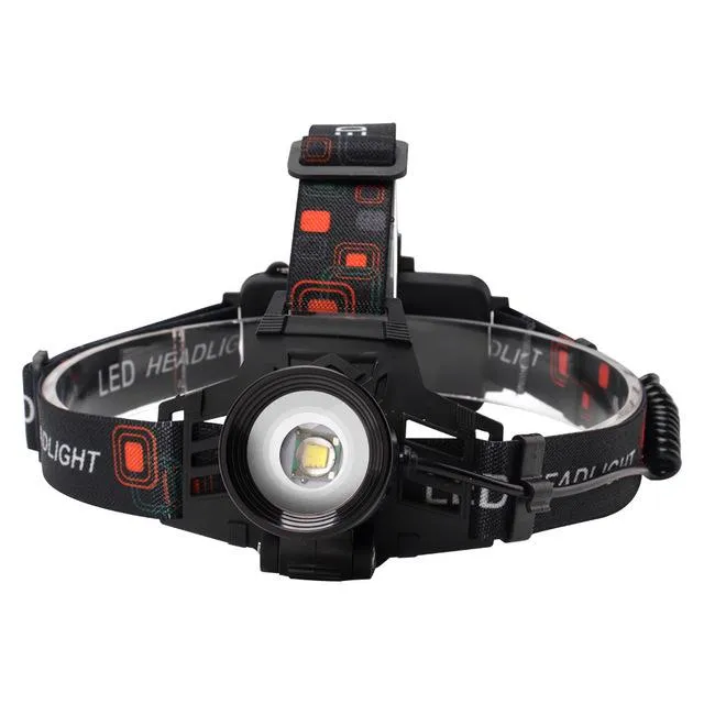 BORUiT 1000LM XML-T6 LED Headlamp 3-Mode Zoomable Headlight Waterproof Camping Hunting Flashlight Use 18650 Battery Head Torch