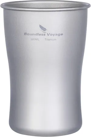 Boundless Voyage Titanium Beer Cups Ultralight Coffee Tea Juicy Mugs for Outdoor Camping Picnic 240ml 380ml 600ml (380ml)