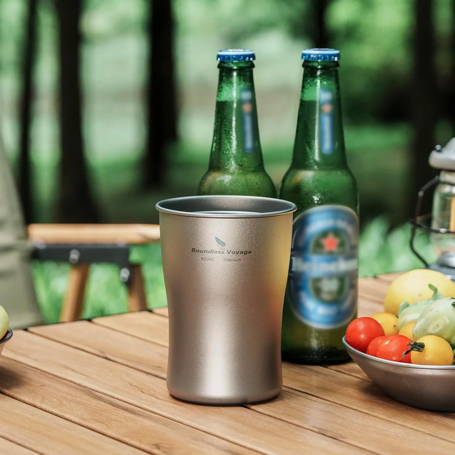 Boundless Voyage Titanium Beer Cups Ultralight Coffee Tea Juicy Mugs for Outdoor Camping Picnic 240ml 380ml 600ml (600ml)