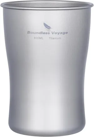 Boundless Voyage Titanium Beer Cups Ultralight Coffee Tea Juicy Mugs for Outdoor Camping Picnic 240ml 380ml 600ml (600ml)