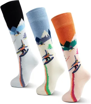 Boys Ski Socks Kids Winter Warm Socks for Boys Girls Thick Thermal Skating Snowboarding Snow Socks 3 Pack