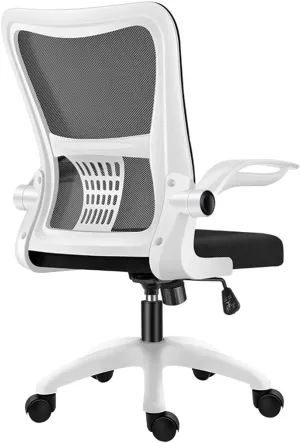 Breathable Office Chair with Pulley Bracket,Ergonomic mesh Adjustable Desk Chair with armrests, for Office, Dormitory, Home Unique (Black)