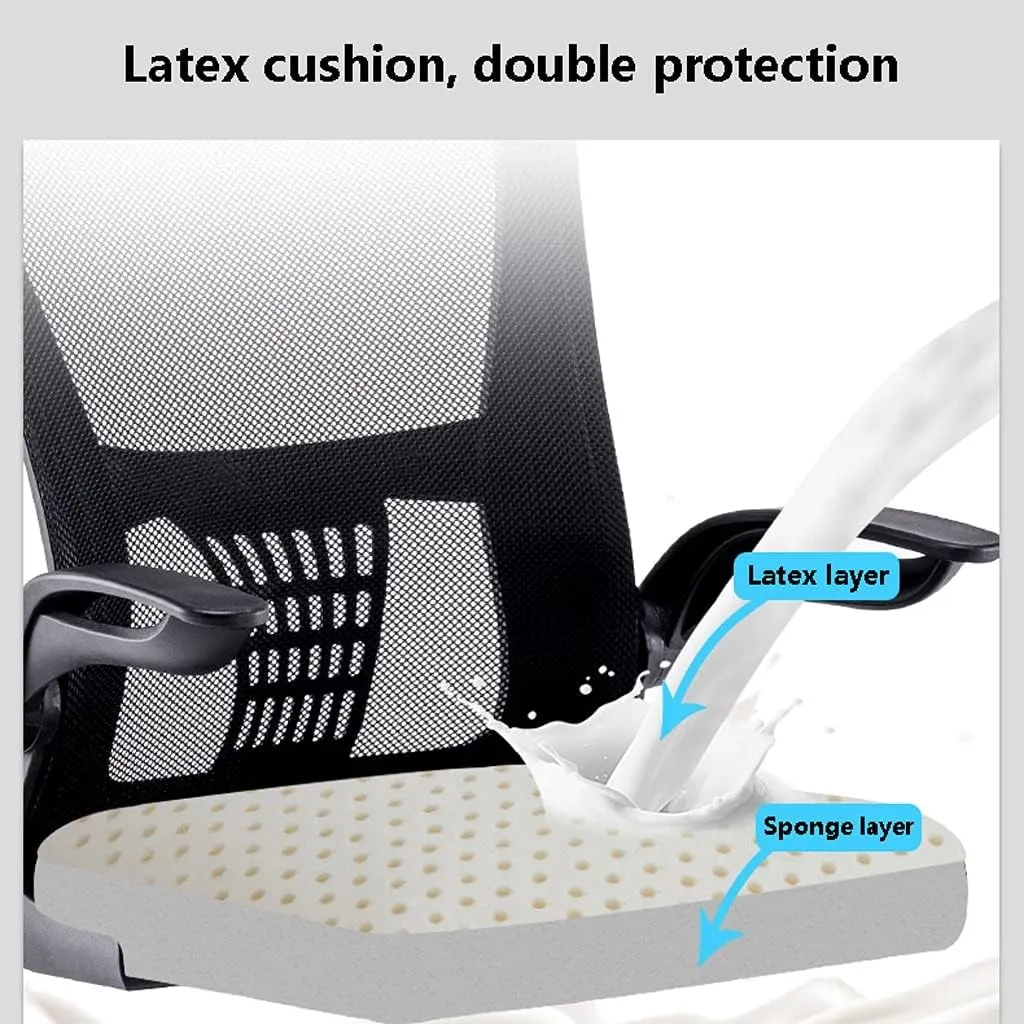 Breathable Office Chair with Pulley Bracket,Ergonomic mesh Adjustable Desk Chair with armrests, for Office, Dormitory, Home Unique (Black)