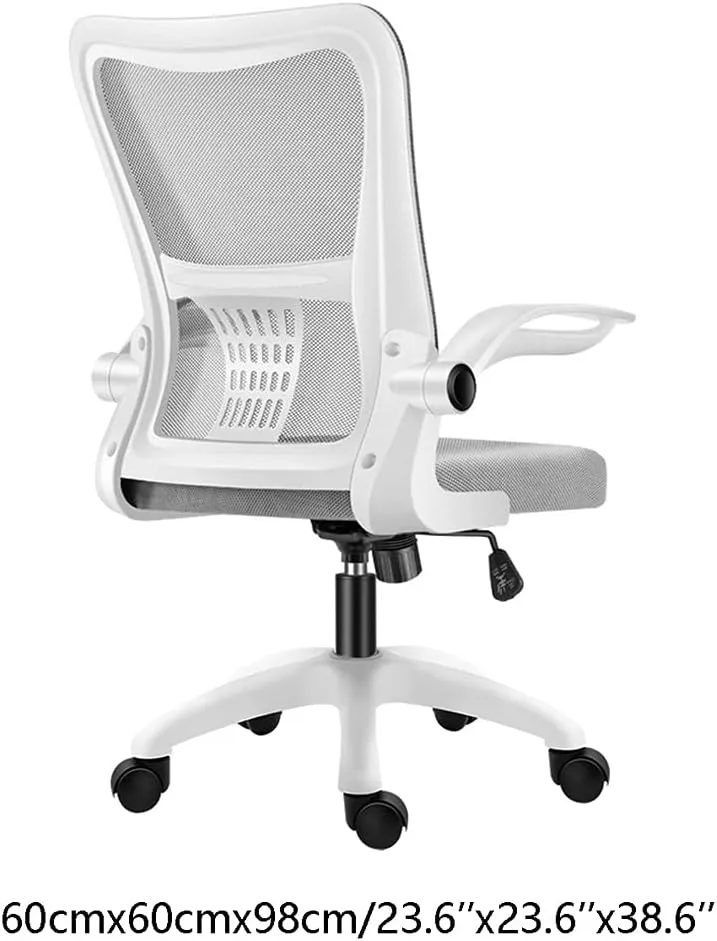 Breathable Office Chair with Pulley Bracket,Ergonomic mesh Adjustable Desk Chair with armrests, for Office, Dormitory, Home Unique (Black)
